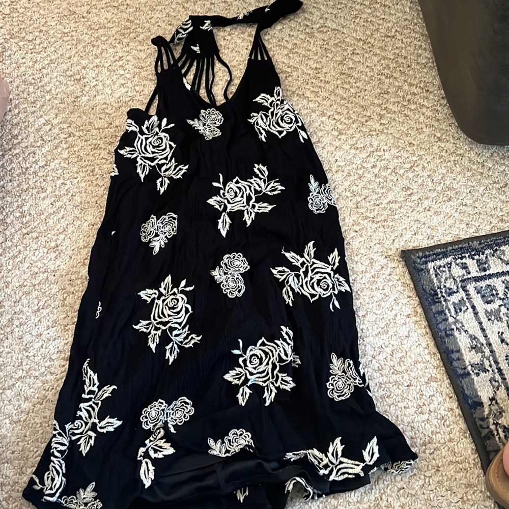 Black Dress with White Flowers